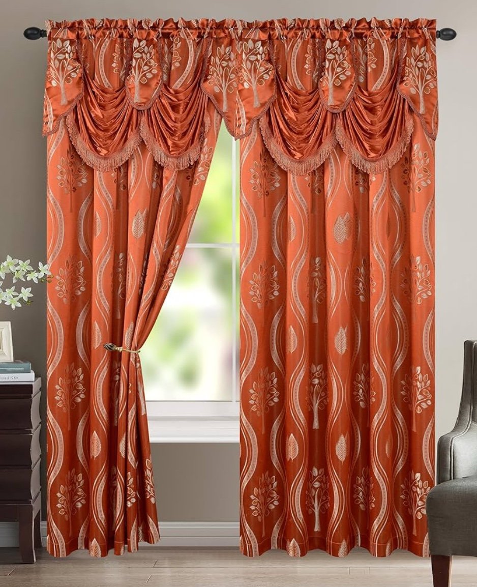 Curtains bundle- living room bedroom Elegant Comfort Aurora Jacquard