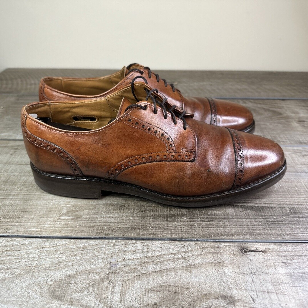 Allen Edmonds Benton Mens 9.5 D Cap Toe Oxford Chilli Brown 3458