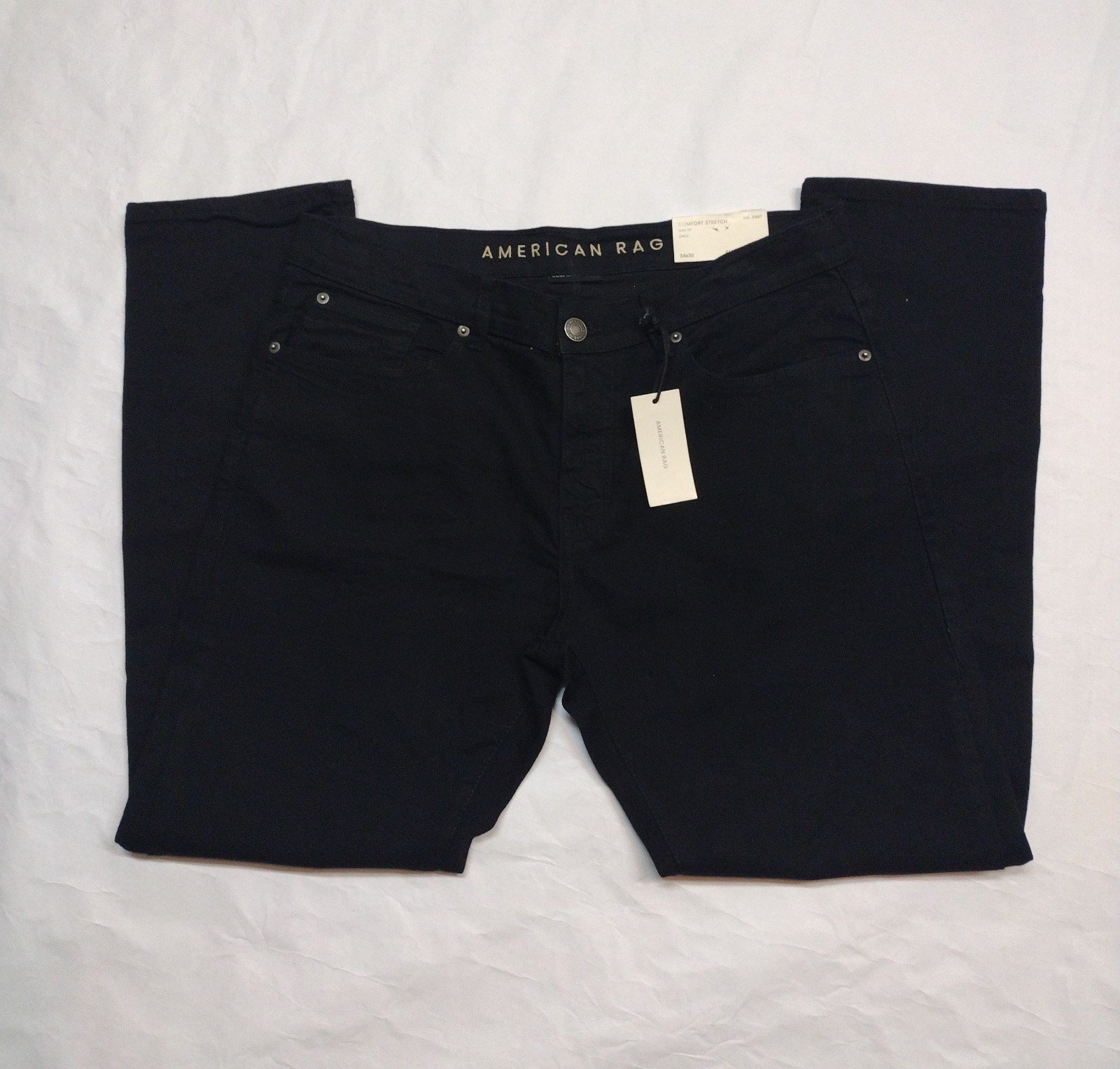 American rag men's Comfort stretch Slim fit black jeans size 34 30 NEW!!