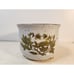 Vtg Takahashi Speckled Stoneware Flower Pot Planter Floral Flower Transfer