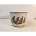 Vtg Takahashi Speckled Stoneware Flower Pot Planter Floral Flower Transfer