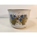 Vtg Takahashi Speckled Stoneware Flower Pot Planter Floral Flower Transfer