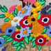 Vintage Crewel Floral Framed Wall Art