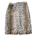 Milly NY Leopard Print Pencil Skirt Faux Fur Brown sz 6