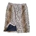 Milly NY Leopard Print Pencil Skirt Faux Fur Brown sz 6