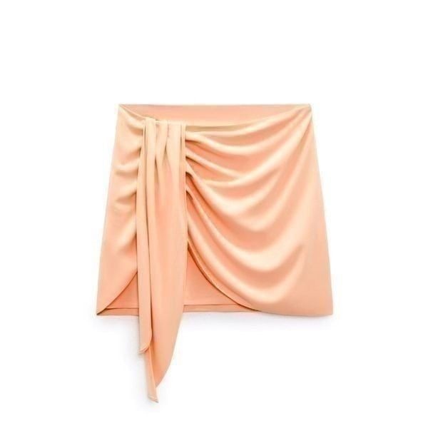 NWT ZARA DRAPPED TIE MINi SKIRT NWT SIZE M