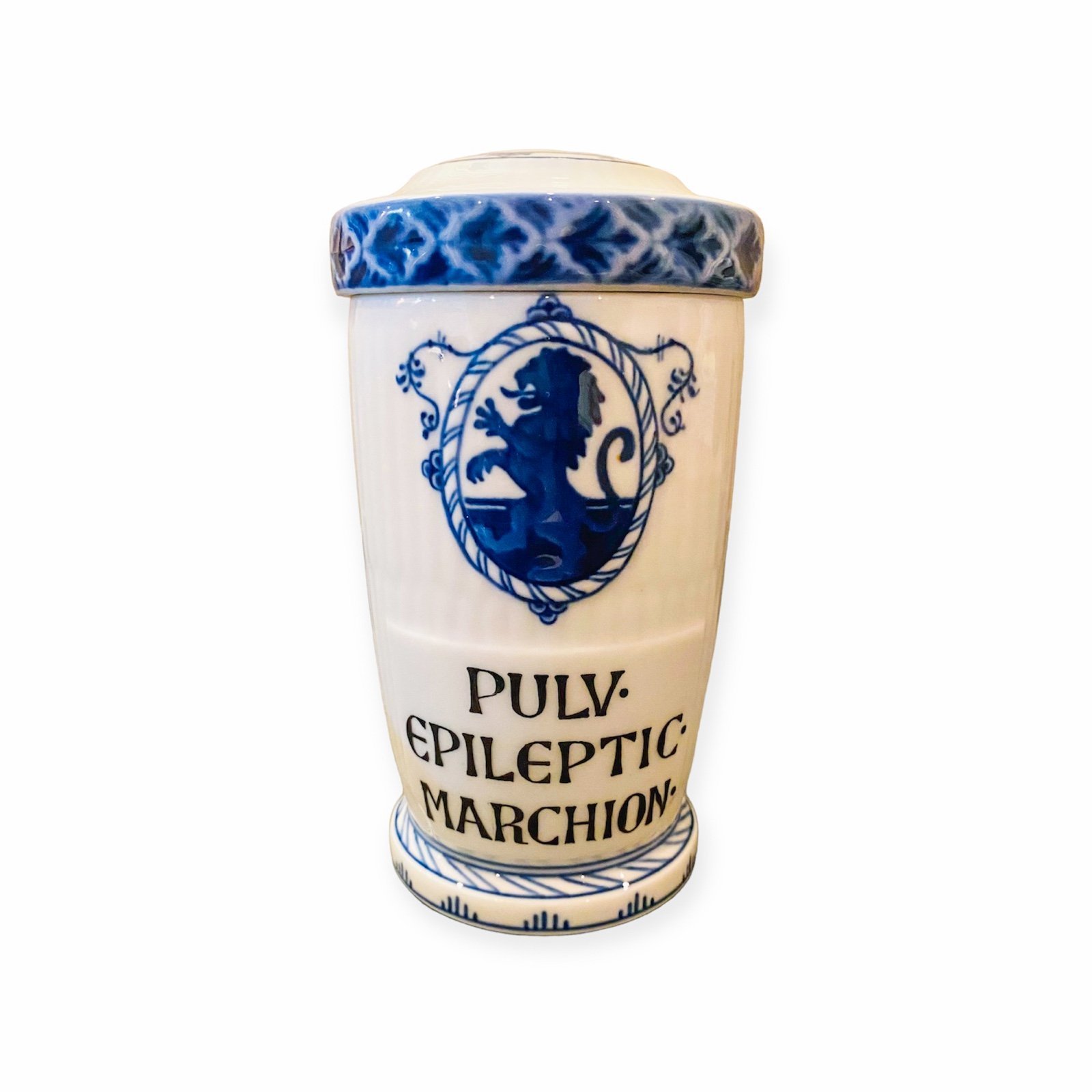 RARE 19th Century Royal Copenhagen Blue & White Apothecary Jar