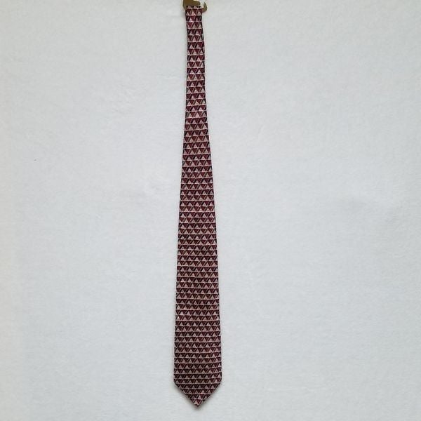 Vintage Christian Dior Red Pyramid Imported Silk Tie