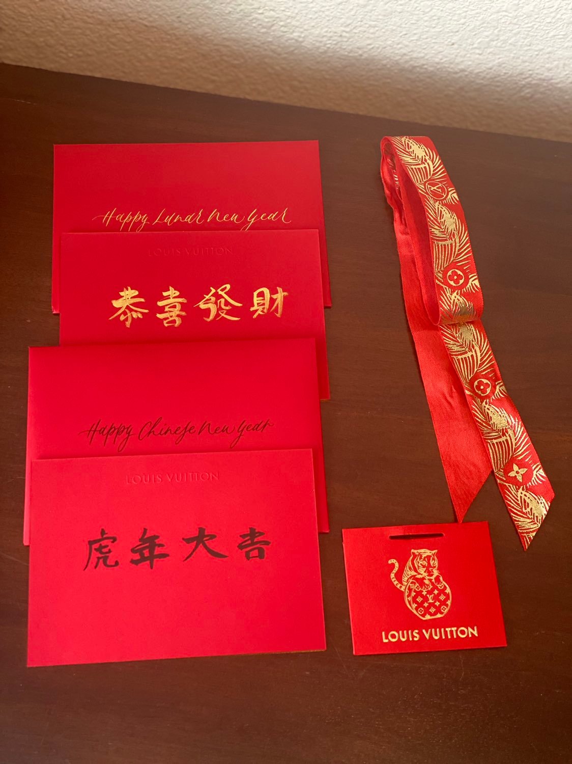 LOUIS VUITTON RED HARDBOUND CARD/ENVELOPE