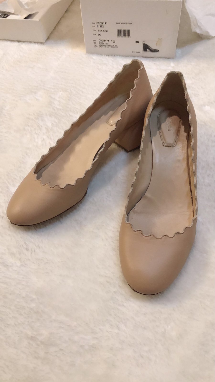 Chloe calf waves pump 36 dark beige