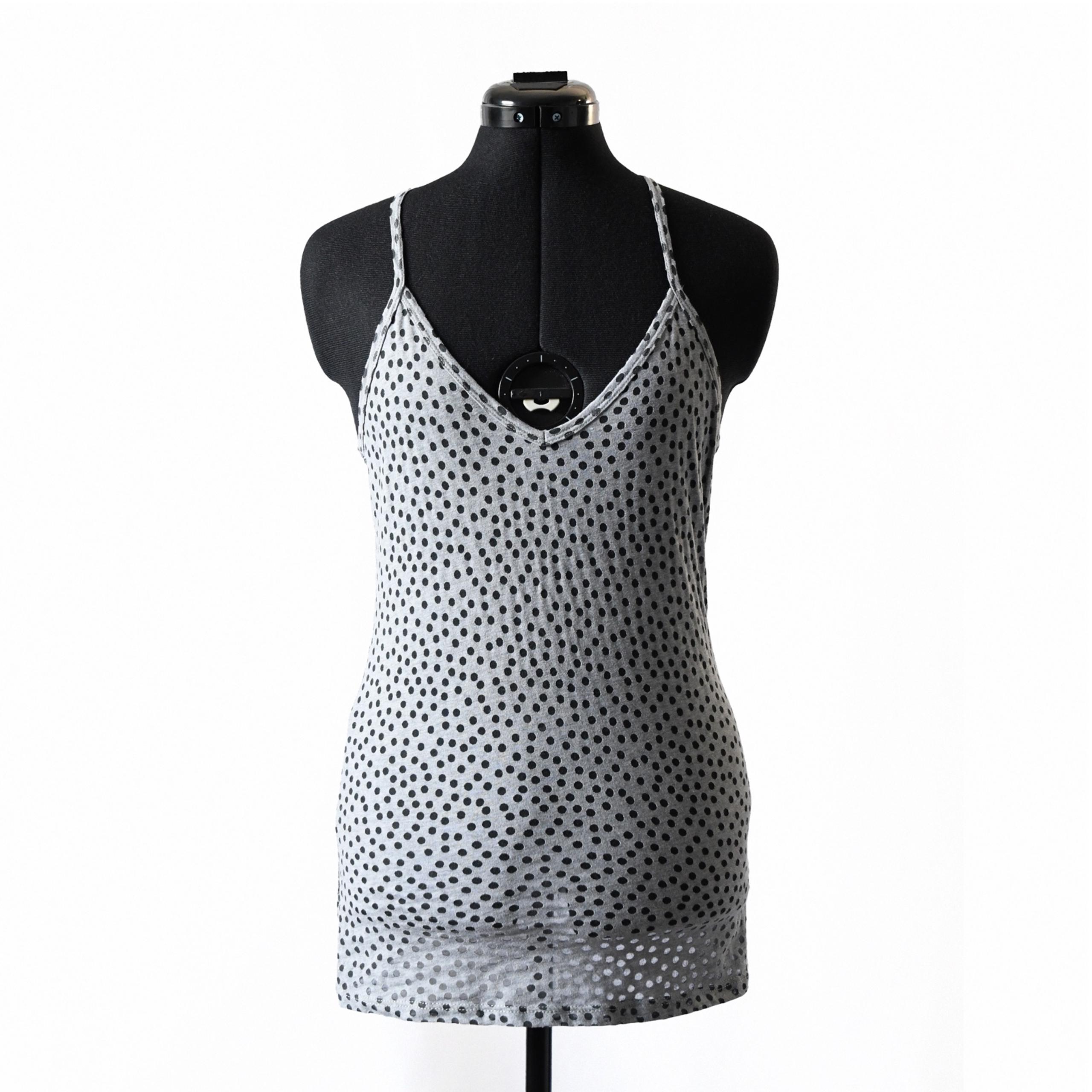 Polka Dots Cotton Tank Top V-neckline