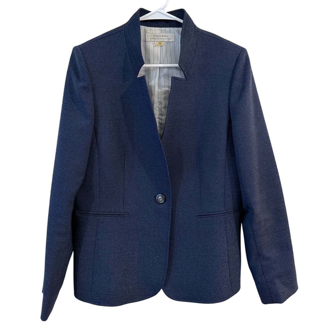 Tahari Single Breasted Blazer & Tapered Chino Pants Blue Set Women's Size 1