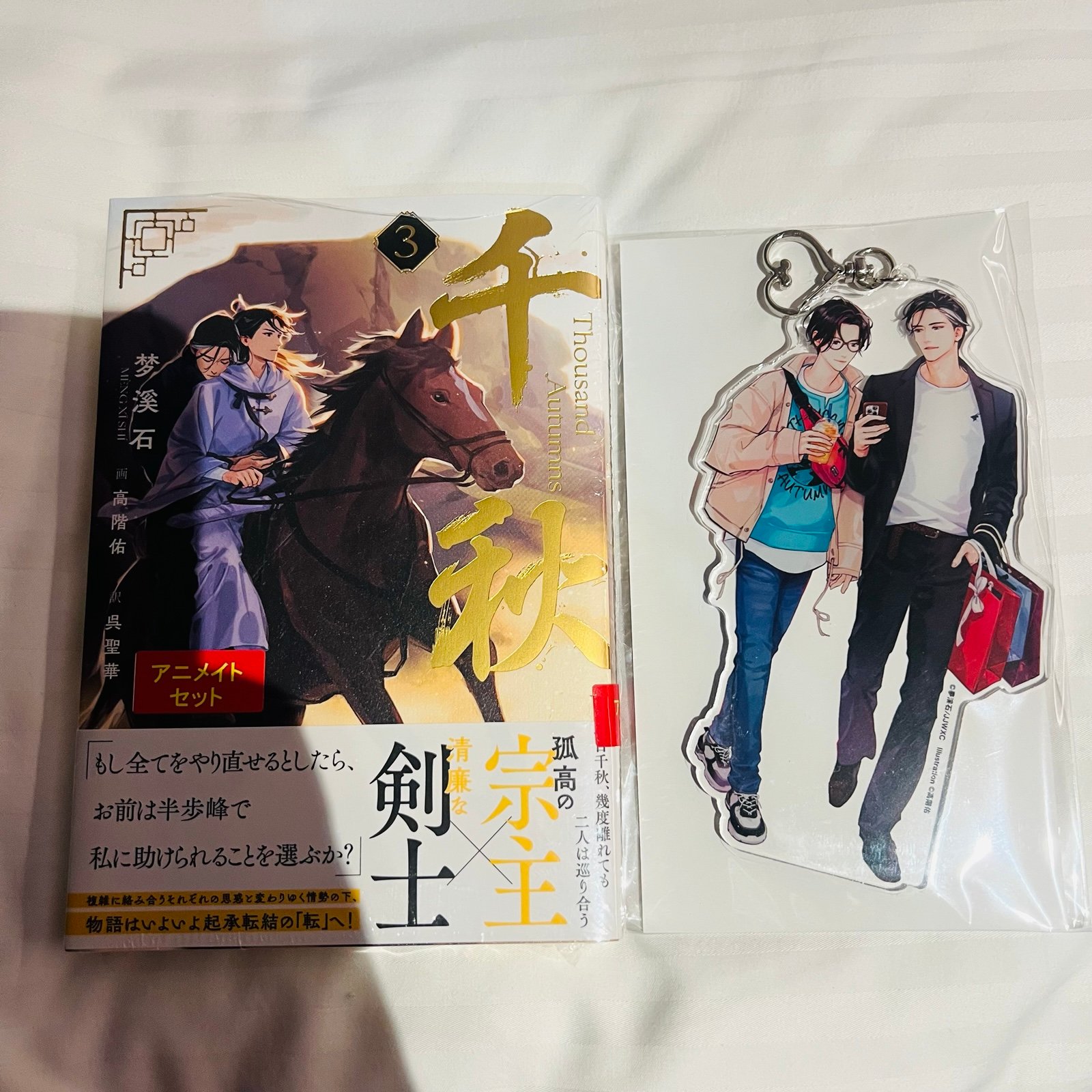 Bl/Yaoi Qian Qiu Thousand Autumns Novel Japanese Vol. 3 W/ Bonus Acrylic