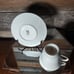 Lenox April Footed Cup & Saucer - 1980's Pastel Flowers with Platinum Rim