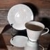 Lenox April Footed Cup & Saucer - 1980's Pastel Flowers with Platinum Rim