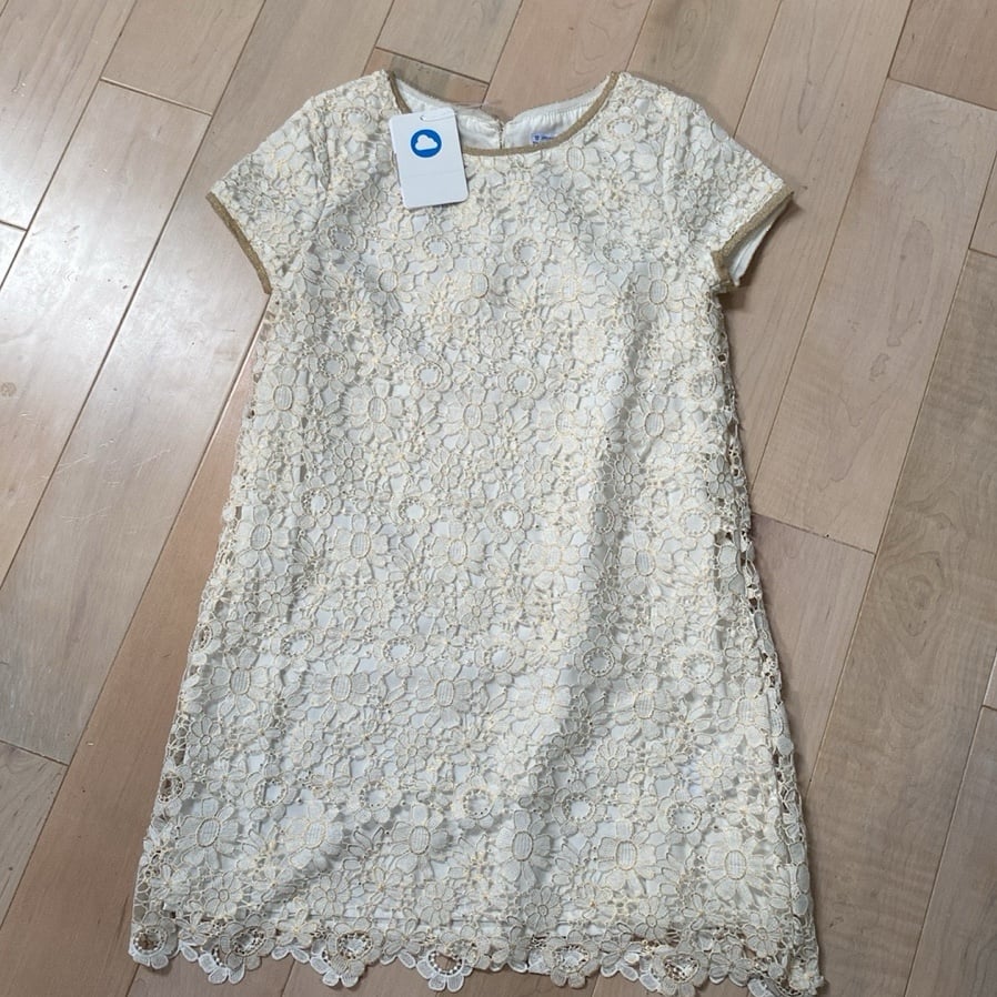 Mayoral cream gold crochet dress