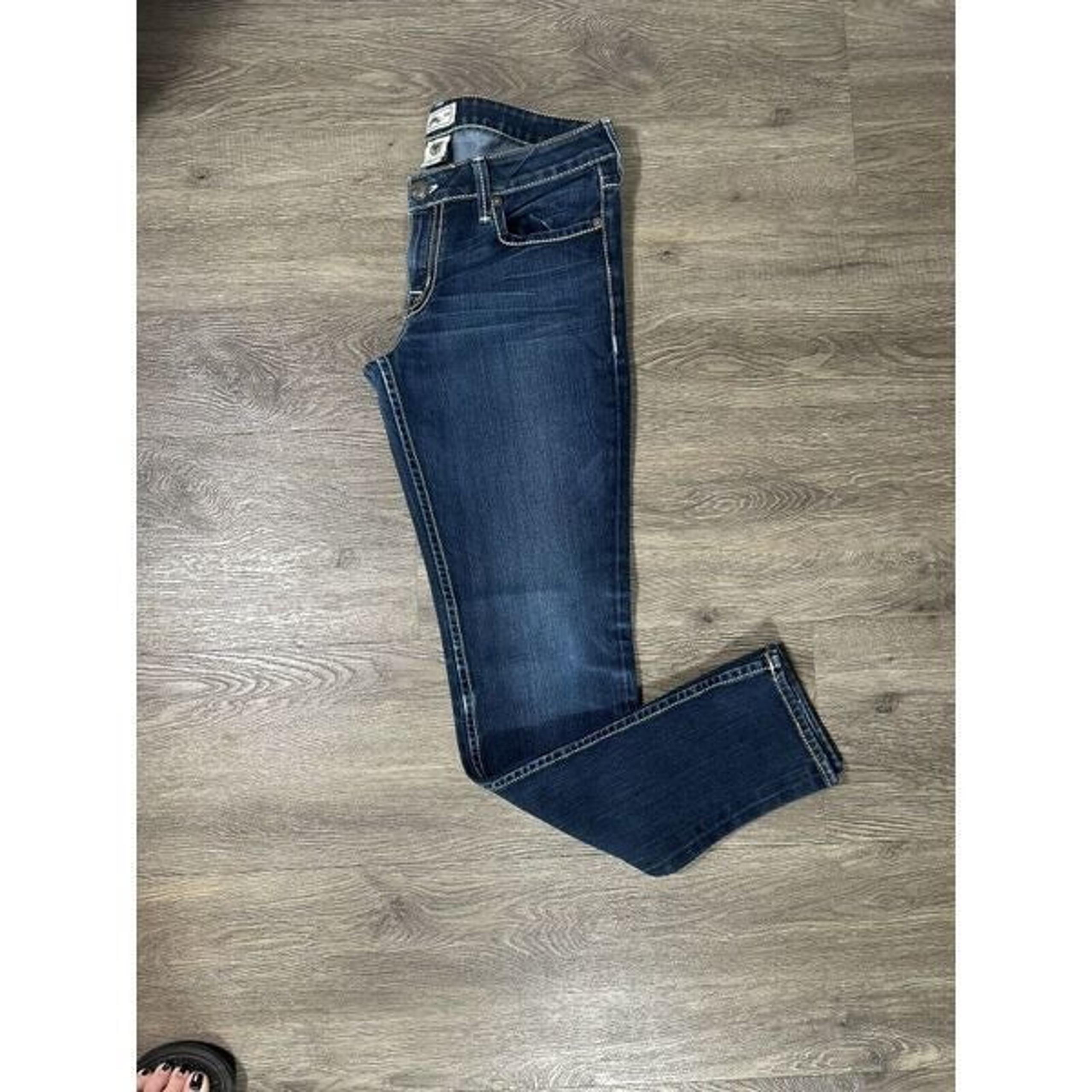 Prvcy Womens 30 Denim Jeans Blue Dark Wash Skinny Low Rise Stretch