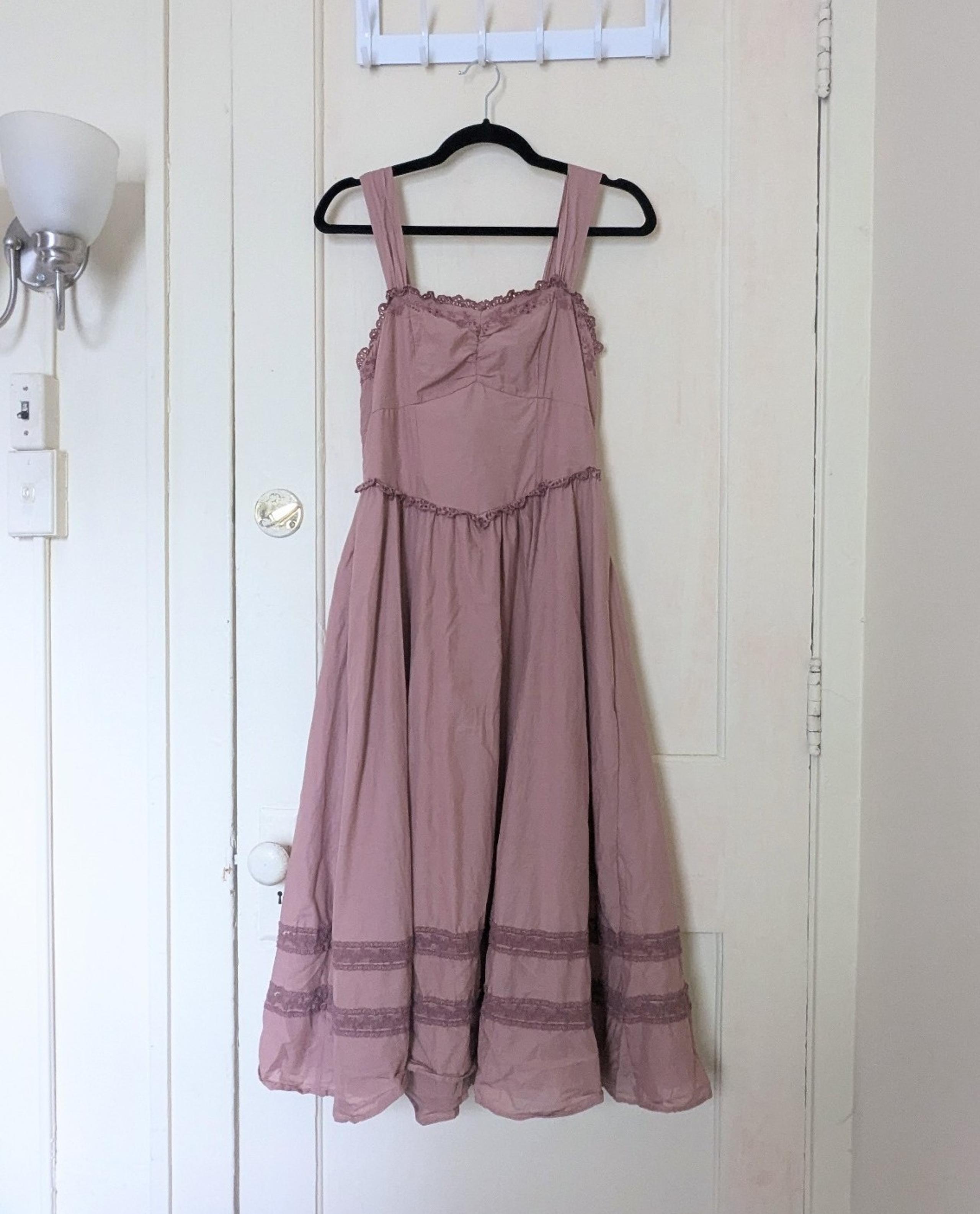 NWOT American Eagle Pink Corset V-Waist Midi Dress
