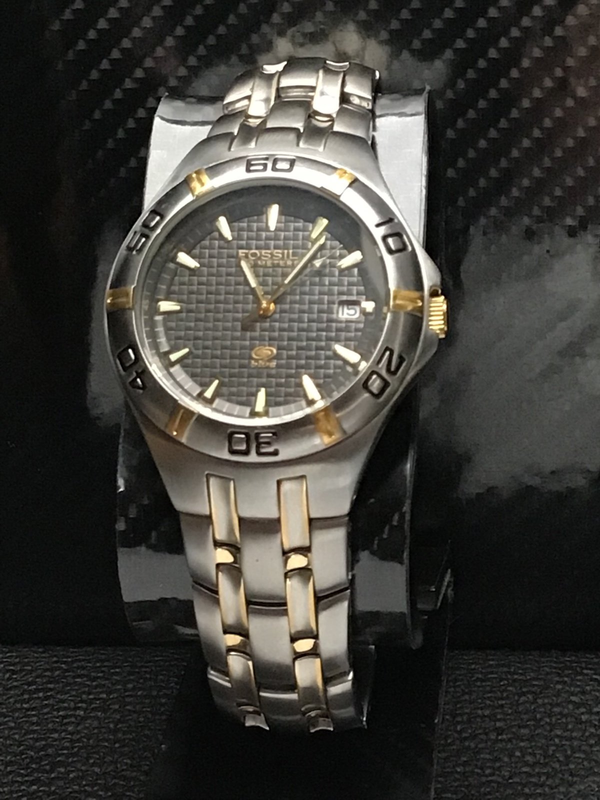 Vintage Two-Tone Fossil w/new crystal