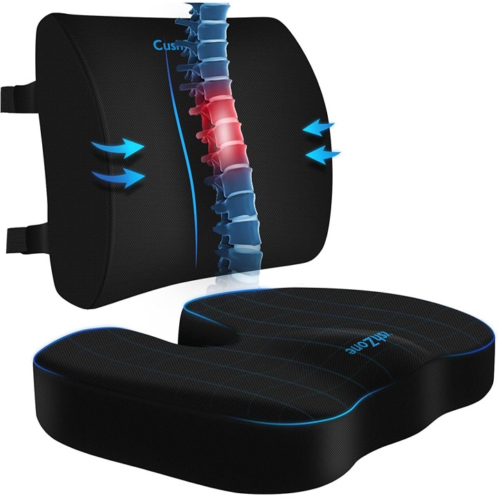 Lumbar Support Pillow with Adjustable Strap Washable Cover
