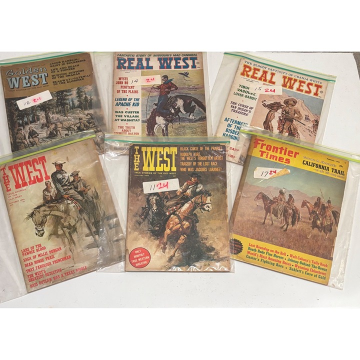 Lot 7 VNTG Western Magazines 1960s Issues Real West, Frontier Times, Old West
