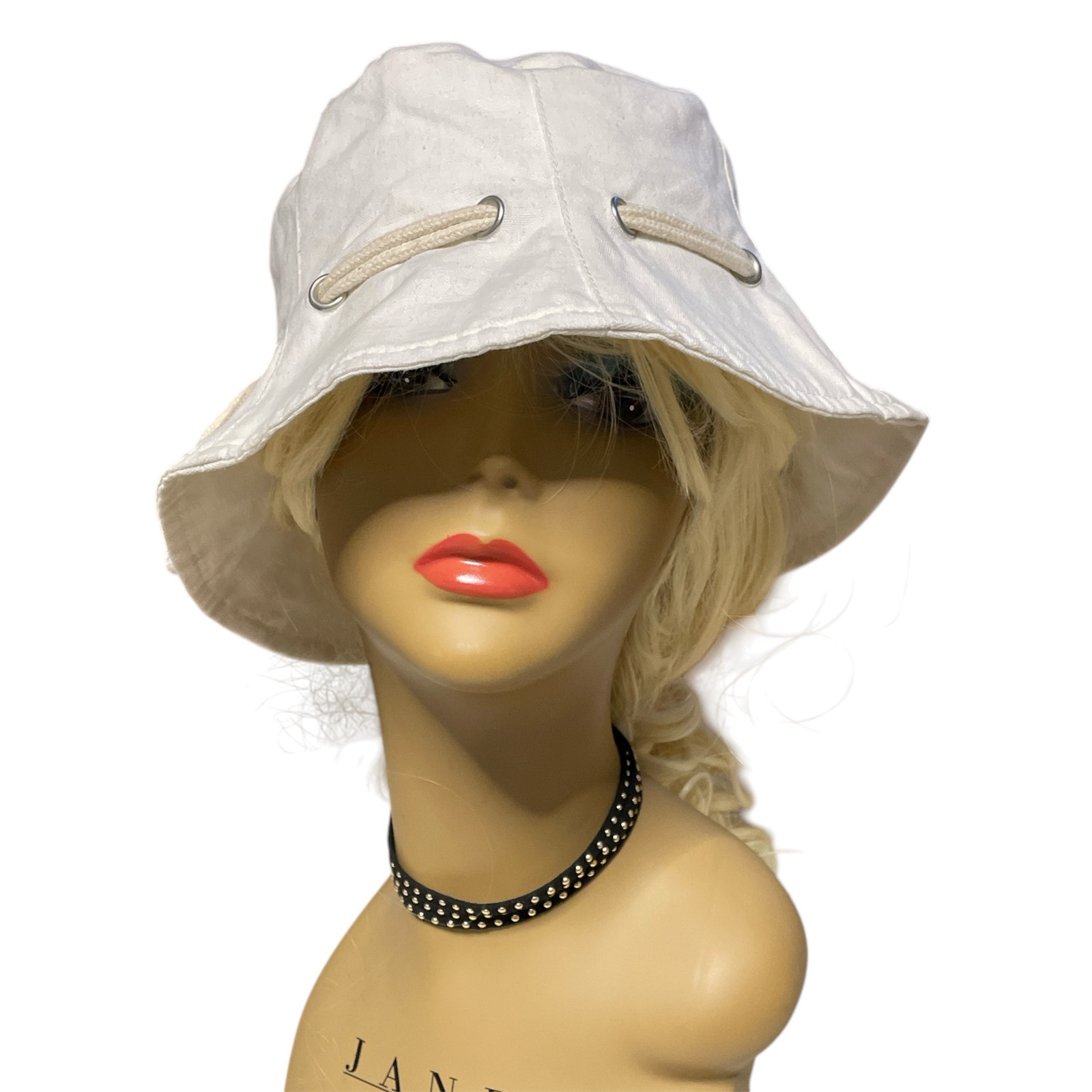 Anorak String Cream 100% Cotton Bucket Hat