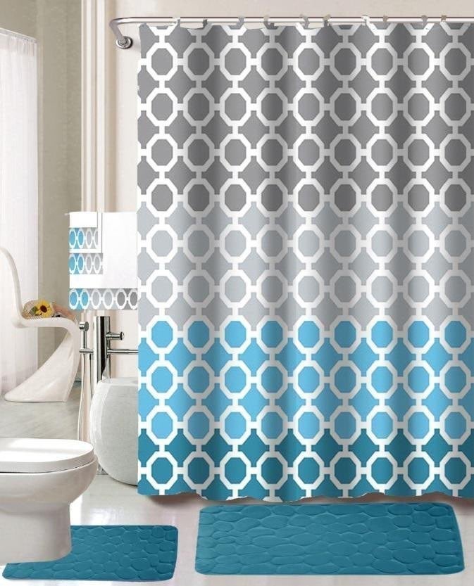 bathroom set decor brand new with matching shower curtain and decorative towels
