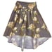 Stella Tweed High-Low Womens Size Medium Brown Floral Print Taffeta Ball Skirt