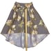 Stella Tweed High-Low Womens Size Medium Brown Floral Print Taffeta Ball Skirt