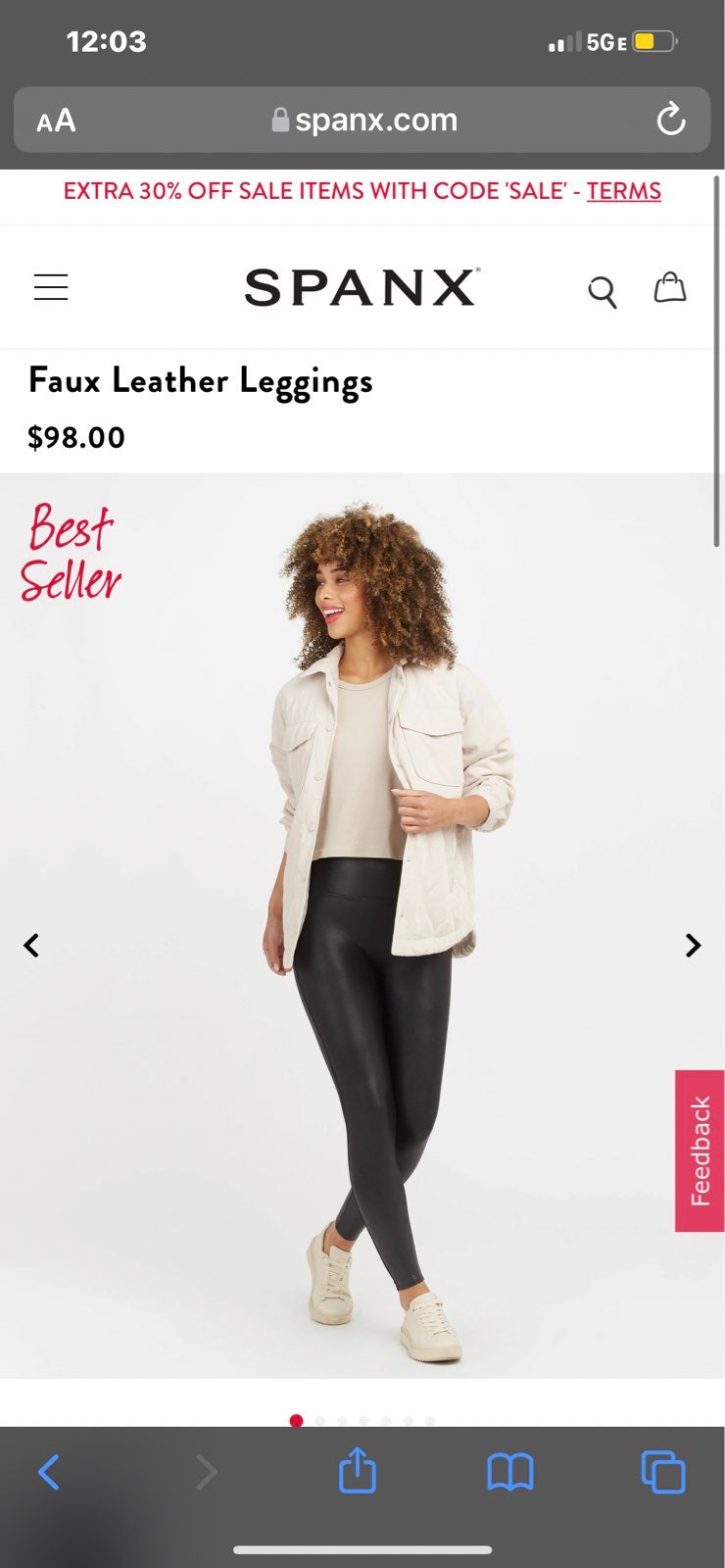 SPANX faux leather leggings