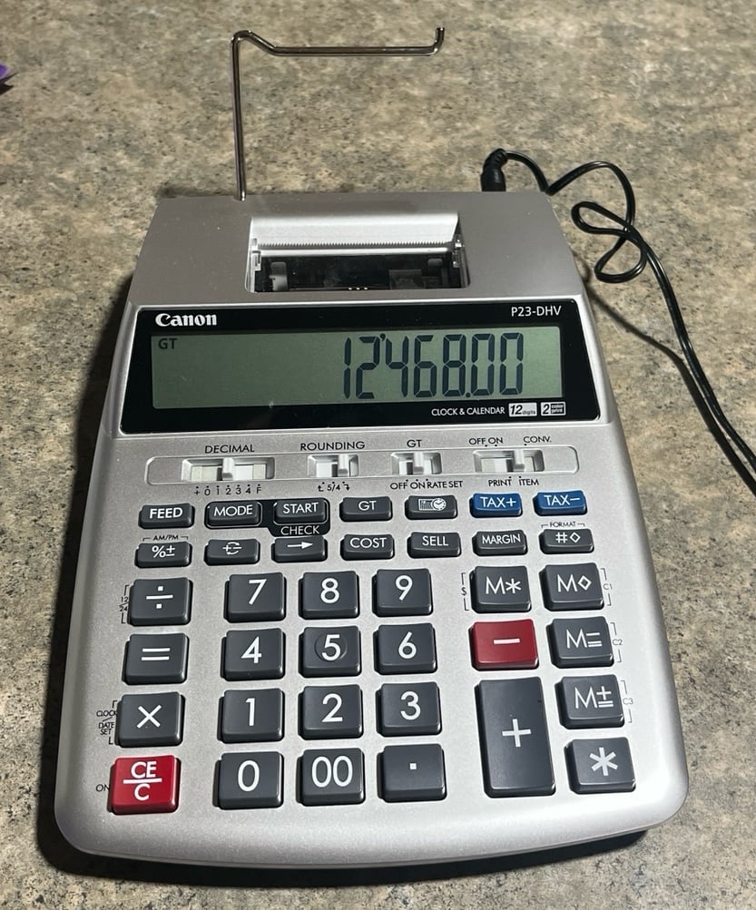 Canon P23-DHV Mini Desktop Printing Calculator
