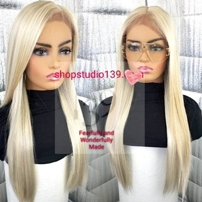Blonde h.d cream ombre lace front wig