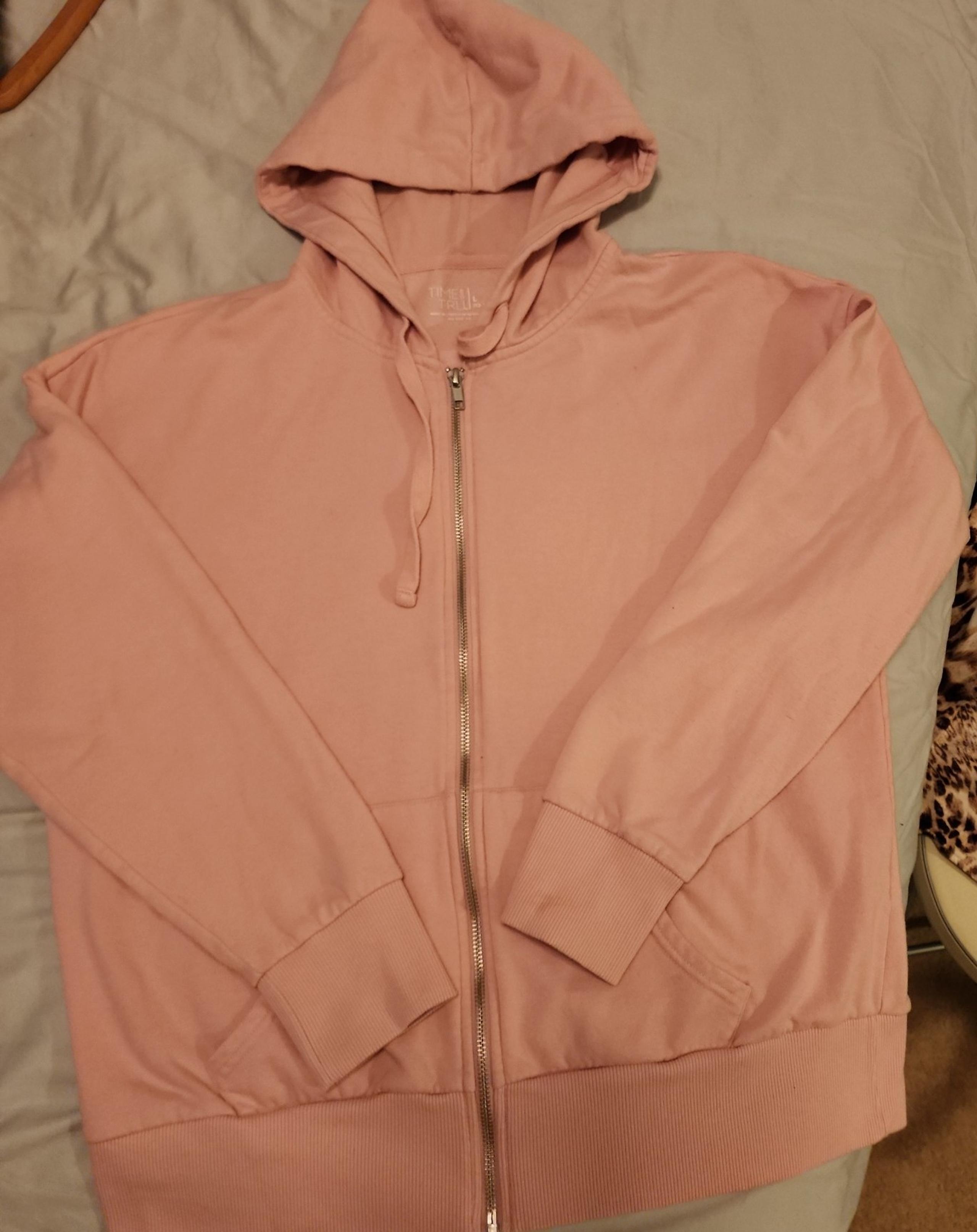 Womens full zip Hoodie in peachy pink size Large