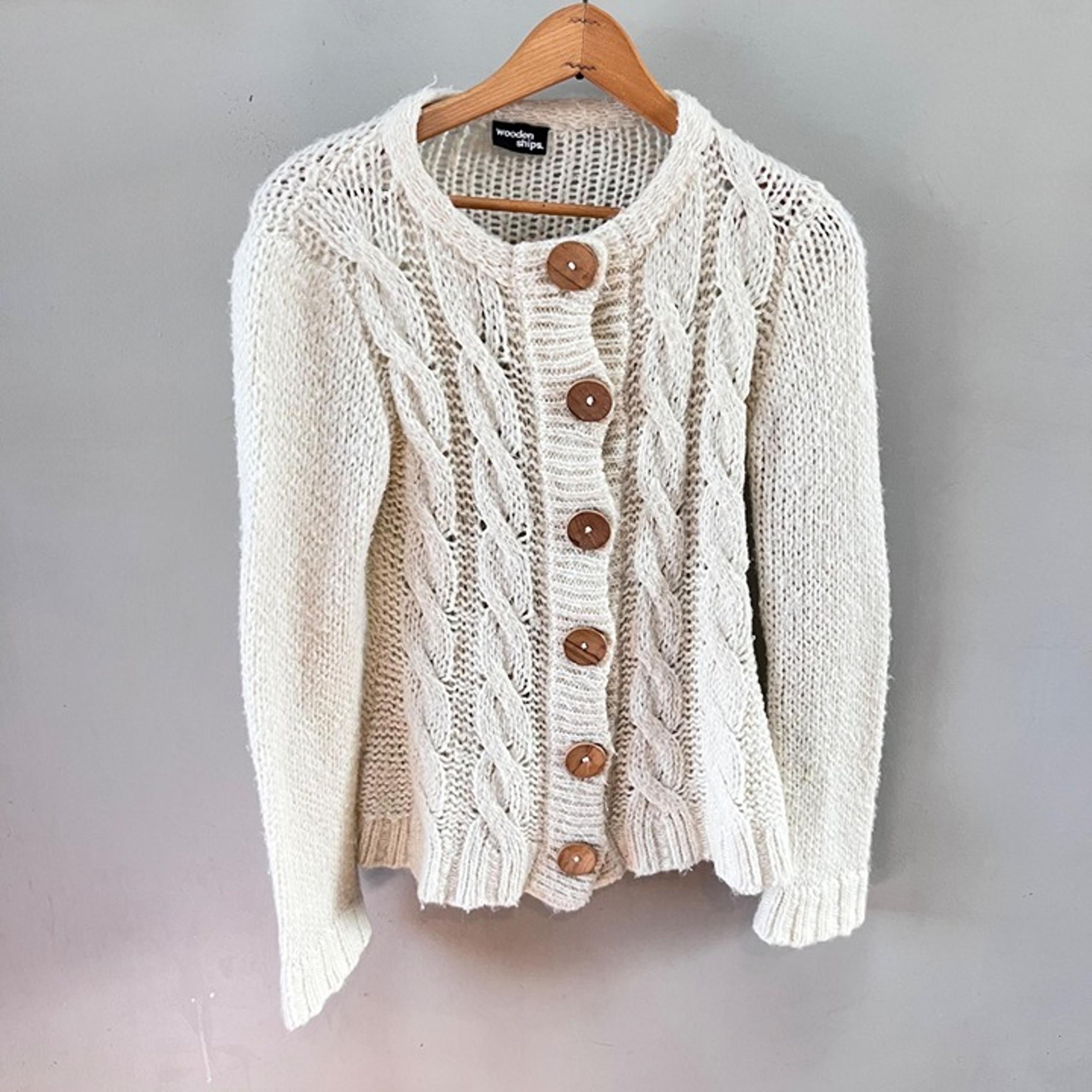 Wooden Ships Wool Blend Cable knit Cardigan Sweater- Size S/M