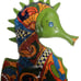 Mexicana Talavera Ceramic Pottery Seahorse wall hang art colorful
