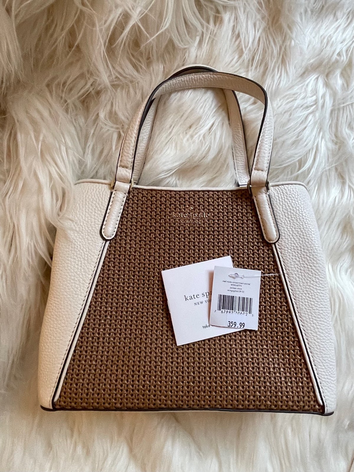 NWT Kate Spade Jackson Straw Medium Triple Compartment Crossbody Satchel