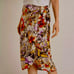Chico's Linen Wrap Sarong Floral Skirt tropical Faix-Wrap Women’s Size L 12/14