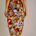 Chico's Linen Wrap Sarong Floral Skirt tropical Faix-Wrap Women’s Size L 12/14