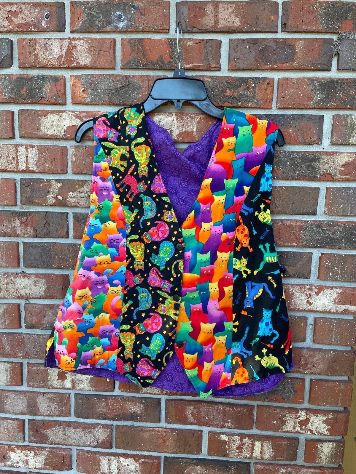 Vintage handmade, cat lover vest