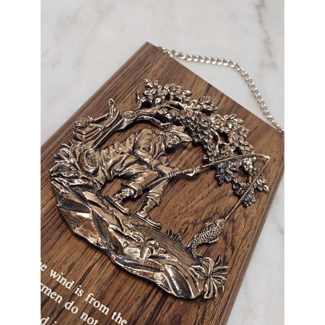 Vintage Wood and Bronze Style Fisherman's Code Wall Hanging Plaque Decor