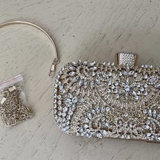 New Sparkly Rhinestone Crystal Clutch Bag Glitter Sequin Bridal Purse Evening