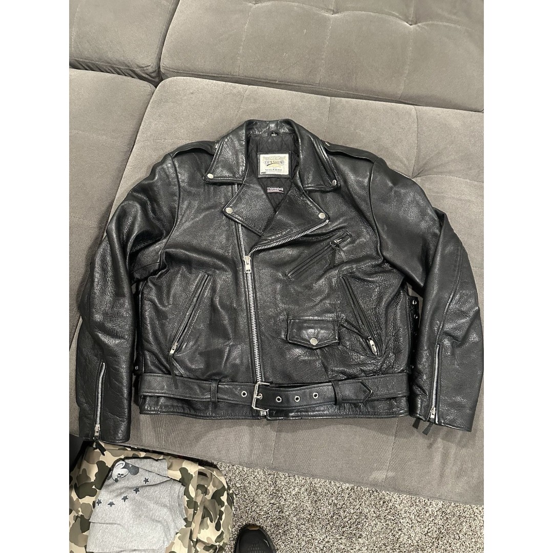 Open Road for Wilsons L men’s leather jacket motorcycle multi pocket western