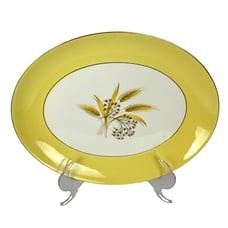 Vintage Century Service Corp Autumn Gold Oval Serving Platter Wheat Design