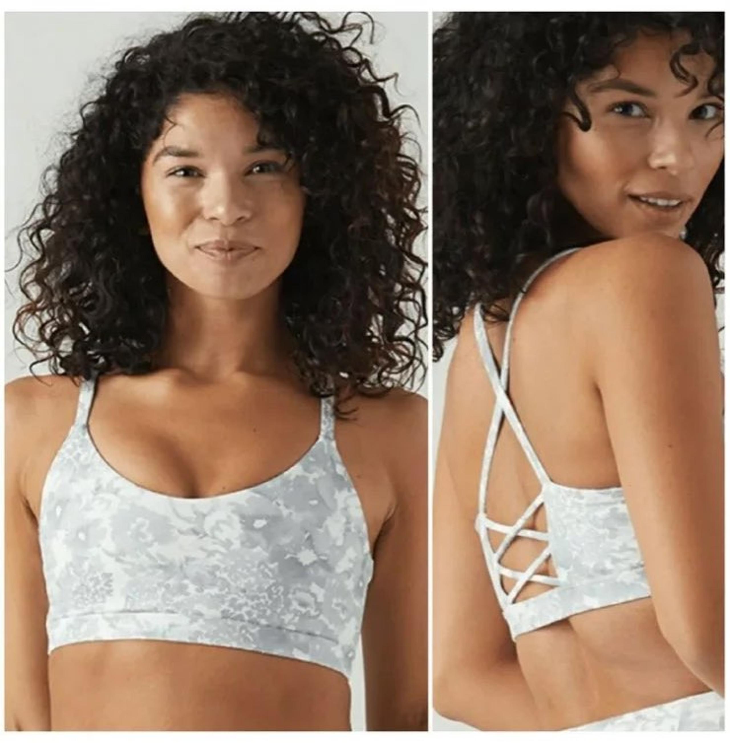 Cyclebar Glyder Apparel Belle sports bra spring garden white gray Floral strappy