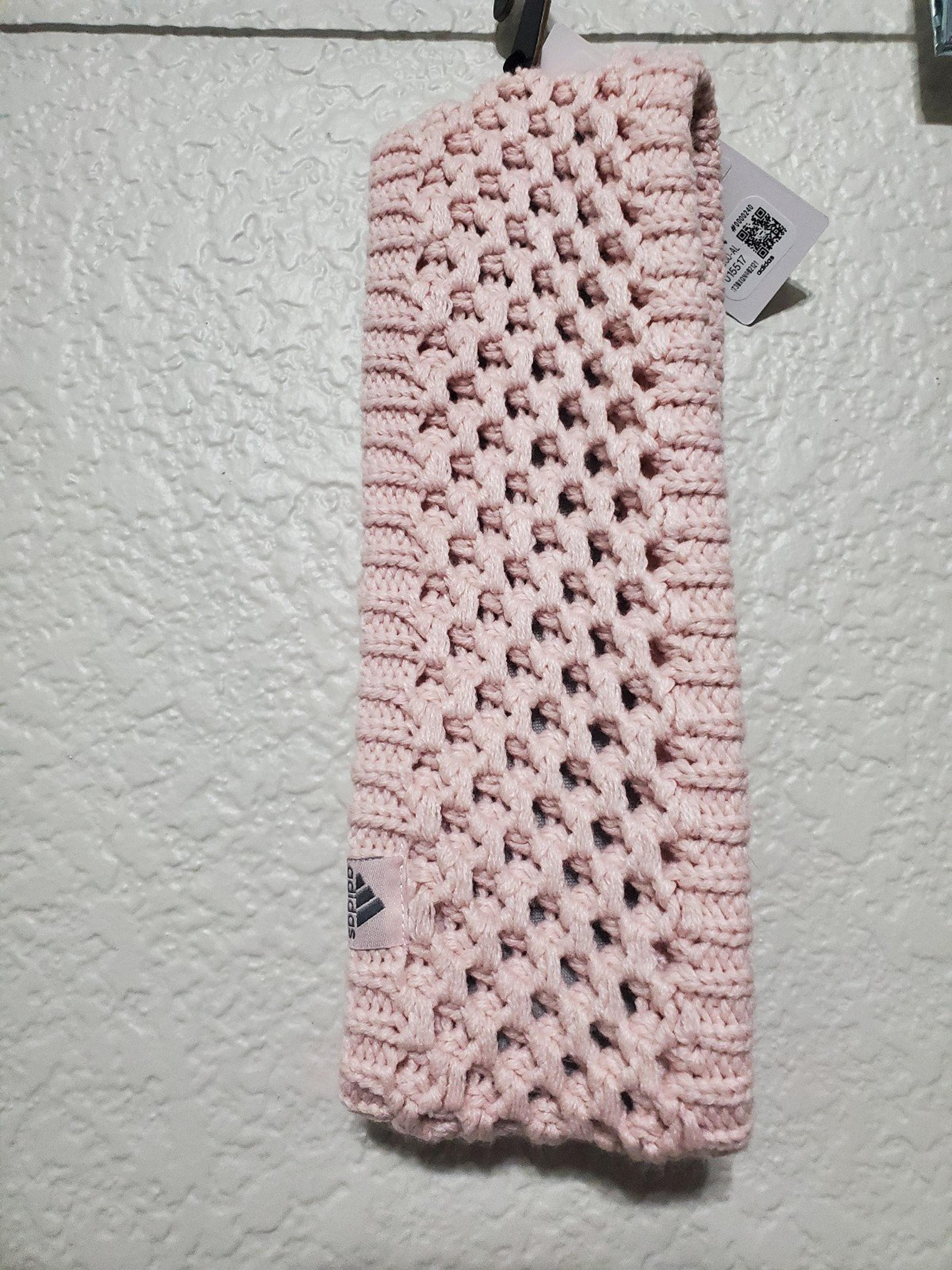 Adidas Crestline Knit Headband Pink Gray Women's One Size Activewear NWT