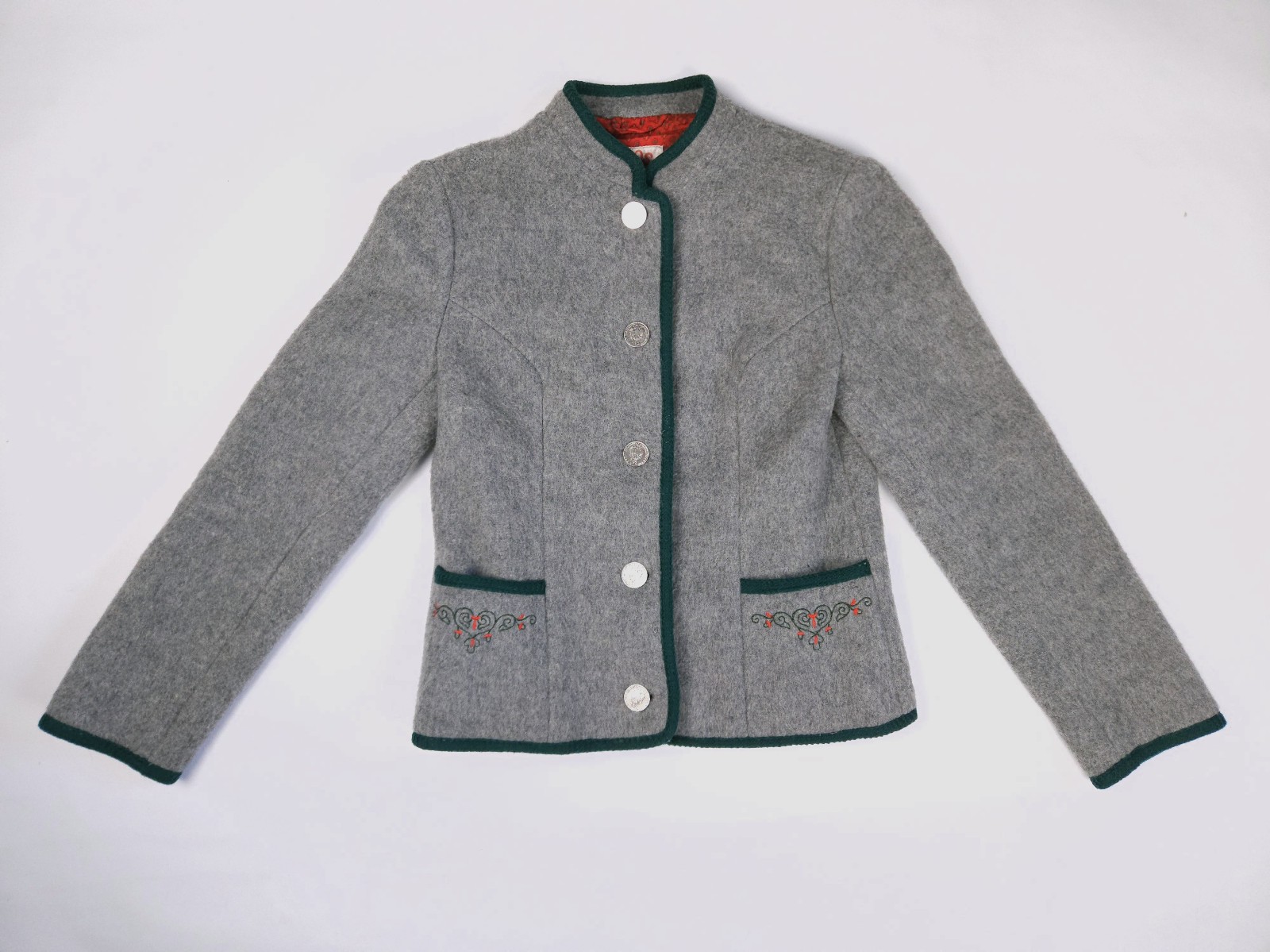 Vintage Boos Austrian Style Nordic Felted Boiled Wool Jacket Cardigan Womens 36