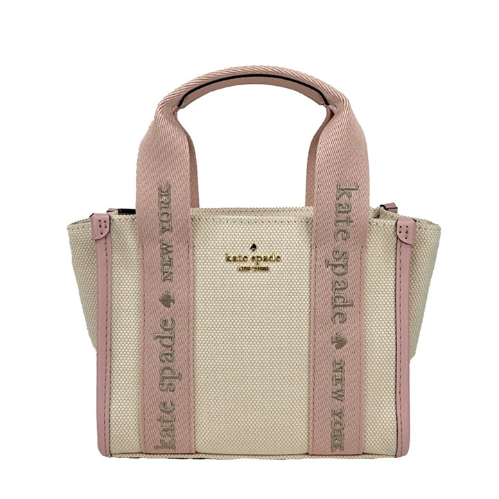 NEW Kate Spade Canvas Kip Mini Tote Crossbody Bag Rose Smocke Handbag Purse