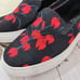 Rachel Zoe floral satin slip on sneakers red black size 7.5