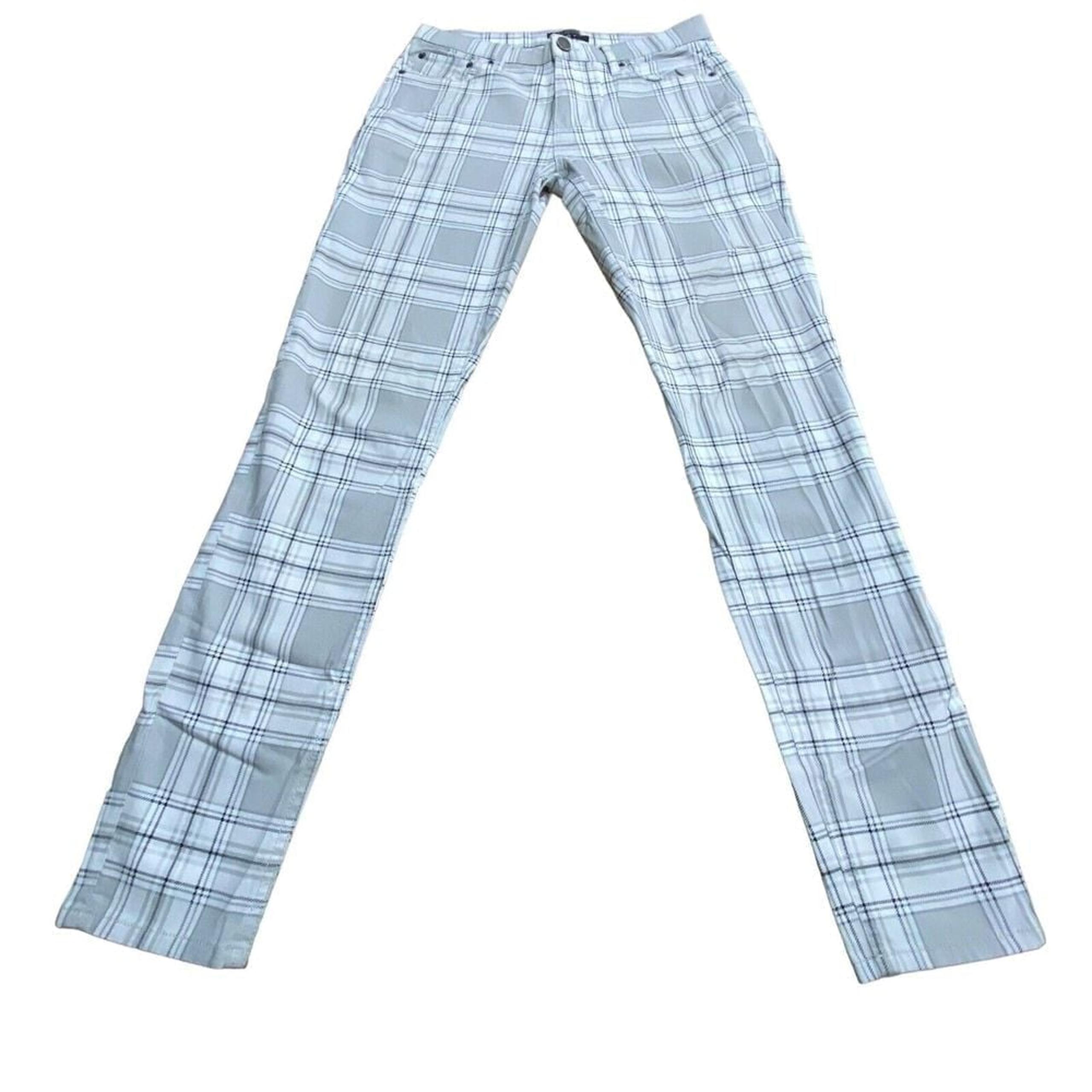 ELWOOD Gray and White plaid Slim Fit Tapered pants golf Men's Size 28