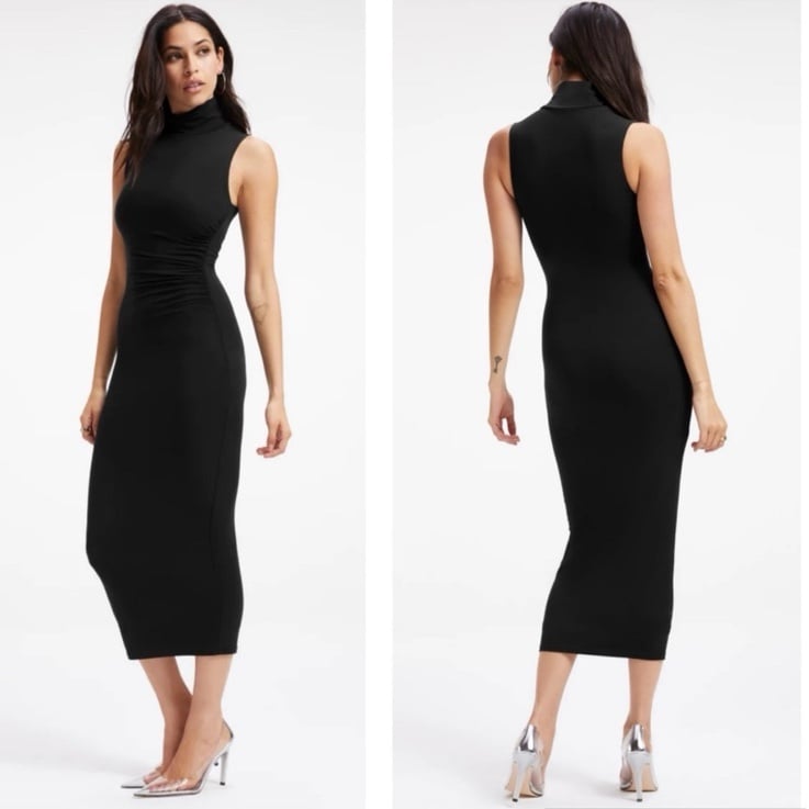 GOOD AMERICAN | Good Touch Black Turtleneck Sleeveless Dress Women’s Size XS